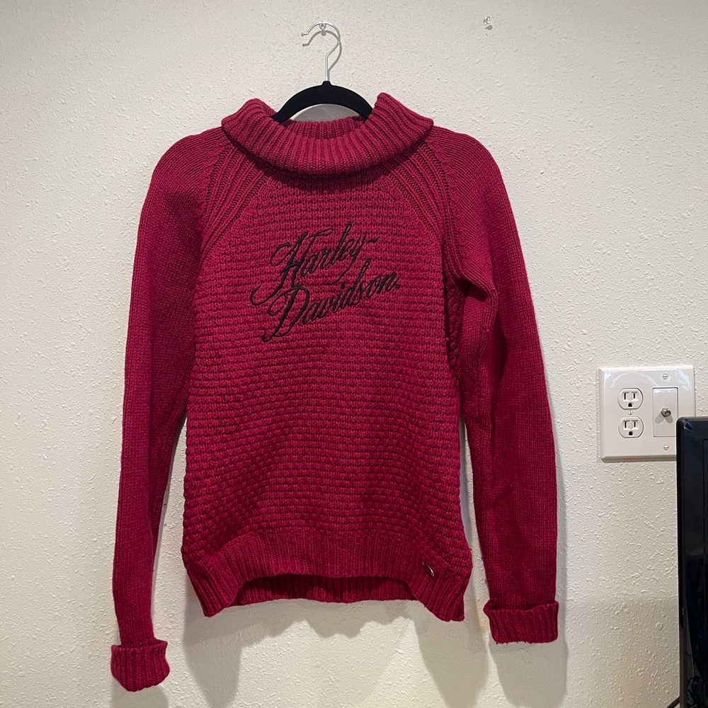 Harley Davidson Pink Turtleneck Sweater